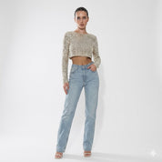 Valentina Moreau | Luxe Sequin Crop Top For Women