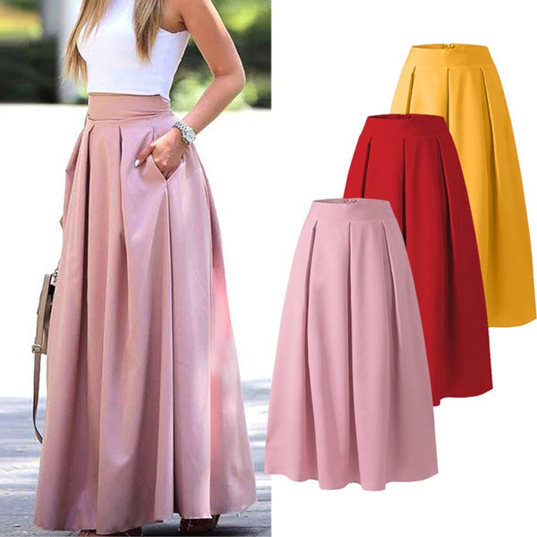 Camille Rossi | Elegant Pleated Maxi Skirt For Women
