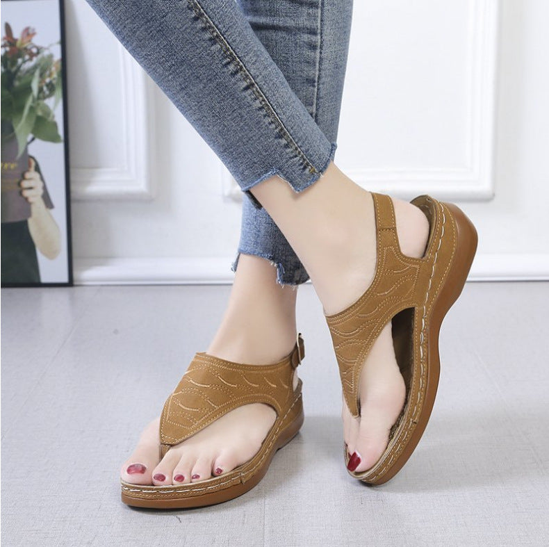 Orla Delaney | Two-Tone Leather Roman Sandals For Women