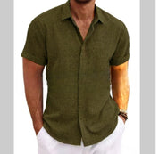 Cesare Crandale | Short Sleeve Linen-Look Summer Shirt For Men