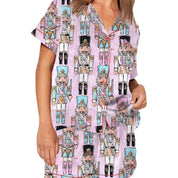Tinsel Town | Black Candy Cane Print Christmas Pyjamas For Women