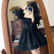 Maddison Reid | Square Neck Lace-Up Mini Dress For Women