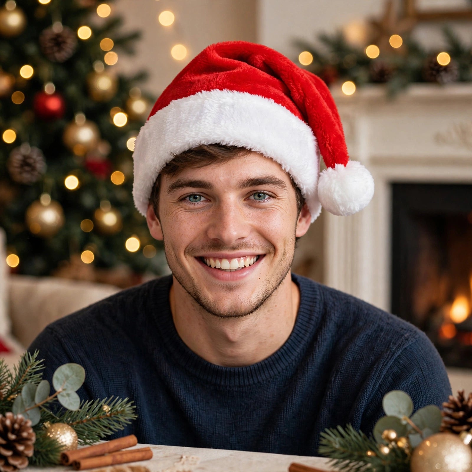 Merry Frost | Red Faux Fur Trim Christmas Santa Hat Unisex