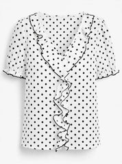 Bridget Fenwick | Color Block Blouse With Bubble Sleeves