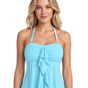 Imogen Foster | Pleated Tankini Top With Ruffle Detail For Women