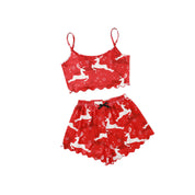 Snow Angel | Black Santa Baby Print Christmas Pyjamas For Women