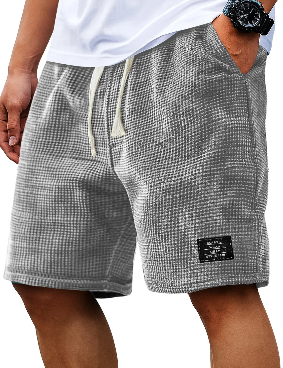 Corey Whitworth | Waffle-Knit Casual Shorts For Men