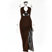 Brooke Stewart | Halterneck Split Maxi Dress For Women
