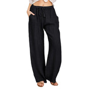 Elsie Coleman | Linen Blend Wide-Leg Trousers For Women