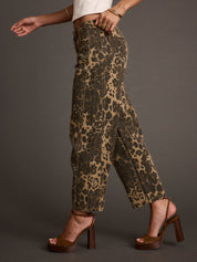 Delphine Ashgrove | Barrel Jeans With Leopard Print For Women