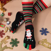 Jingle Bell | Red Santa Print Christmas Socks For Women