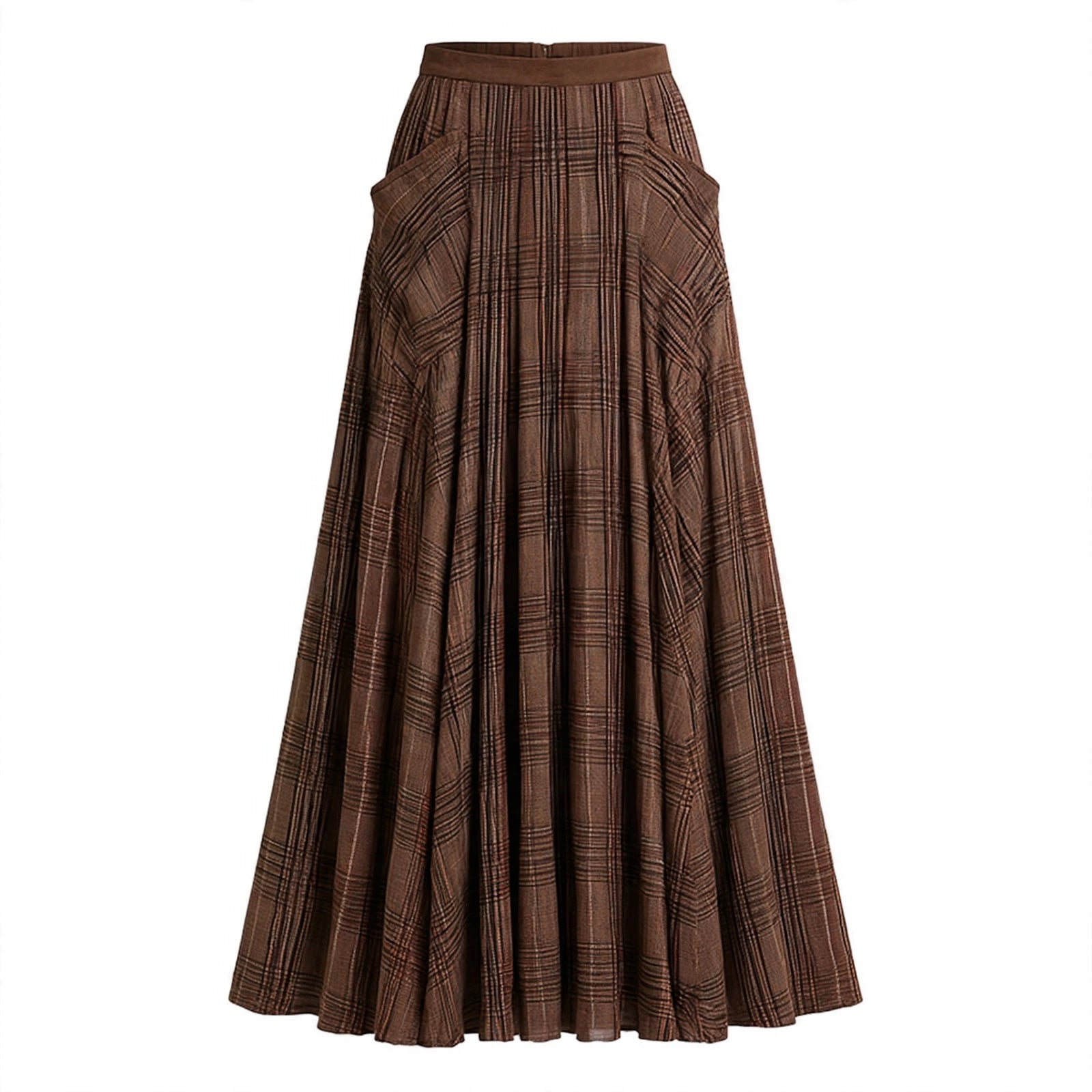 Rosalind Fairweather | Plaid Maxi Skirt With Pockets For Women