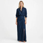 Rhiannon Sutcliffe | Linen Blend Shirt & Skirt Set For Women