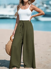 Elodie Thorne | High-Waisted Linen Look Trousers For Women