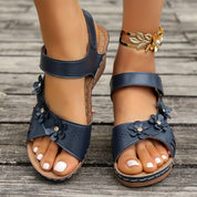 Elise Sheridan | Wedge Sandals With Floral Detail For Women