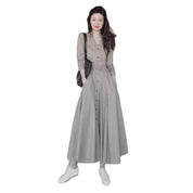 Oriana Belbridge | Grey Belted Midi Shirt Dress For Women