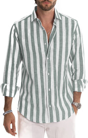 Remo Fenbridge | Striped Stretch Long Sleeve Shirt For Men