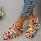 Piper Ashworth | Multicolour Platform Wedge Sandals For Women