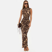Tara Hughes | Leopard Print Bodycon Maxi Dress For Women