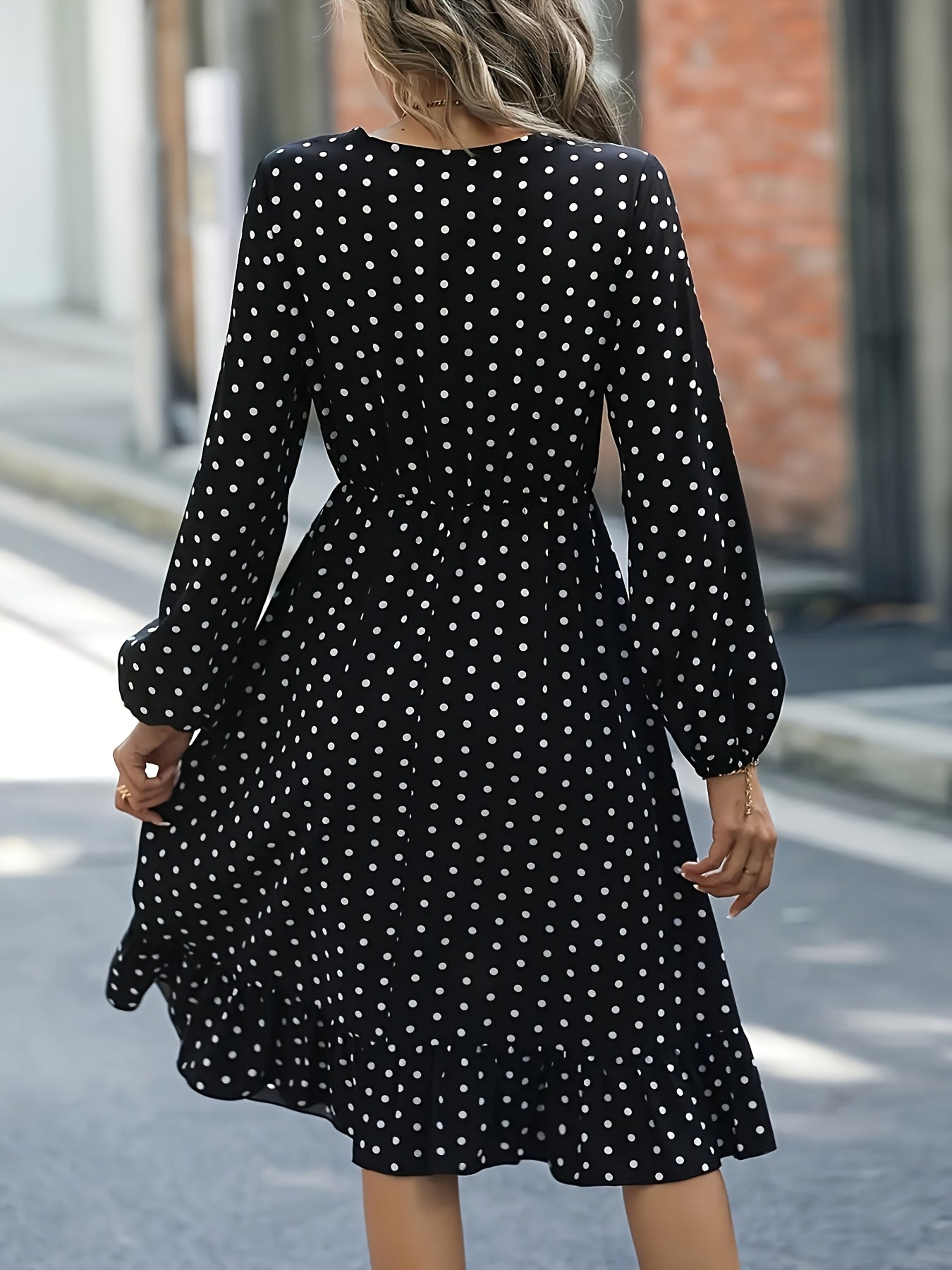 Ruby Kensington | Flowing Polka Dot Midi Dress For Women