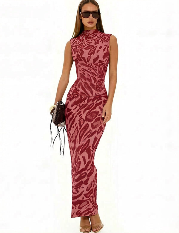 Tara Hughes | Leopard Print Bodycon Maxi Dress For Women