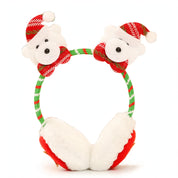 Snowy Cheer | Red Santa Hat Earmuff Christmas Headband For Women