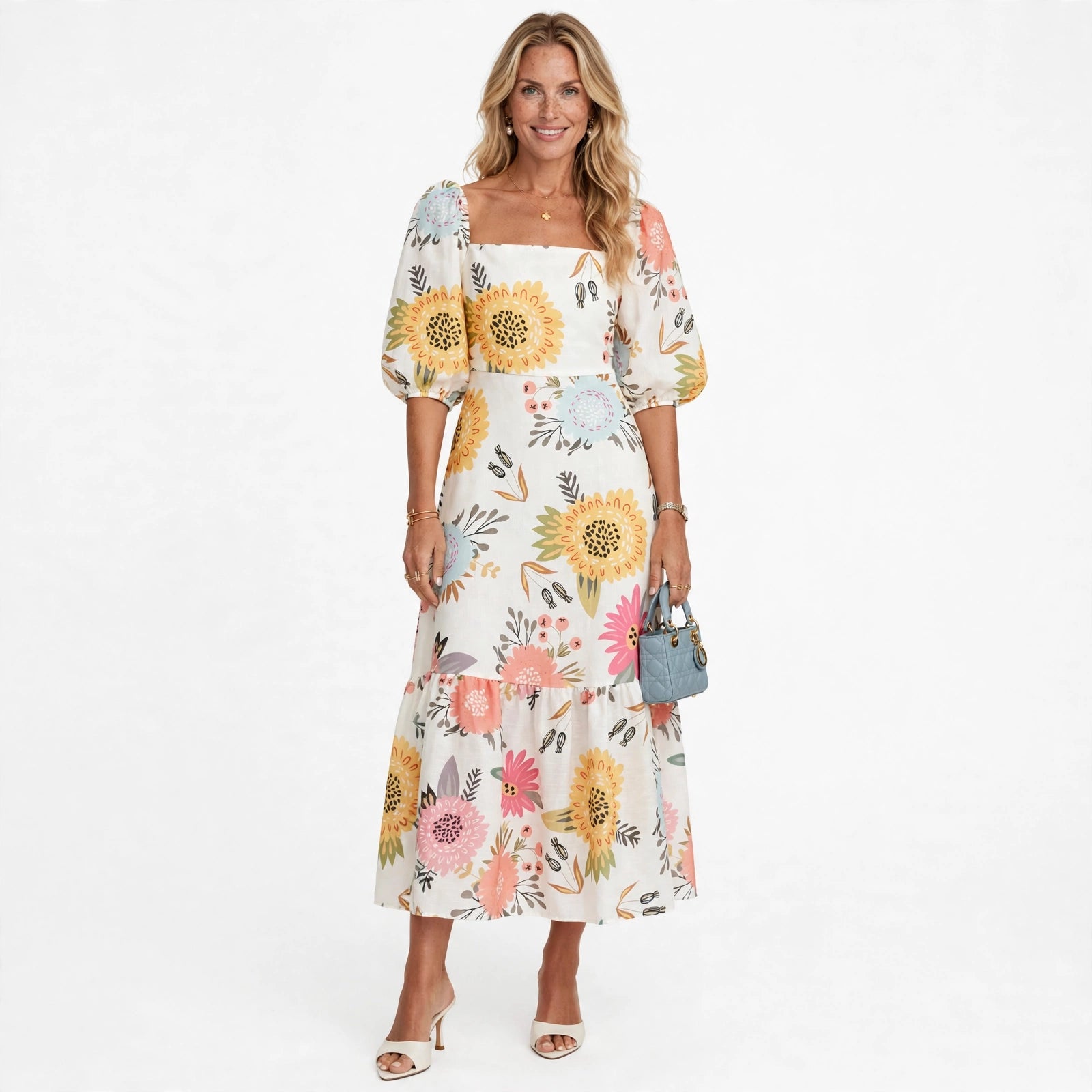 Matilda Rowan | Summer Dress With Puff Sleeve Detail