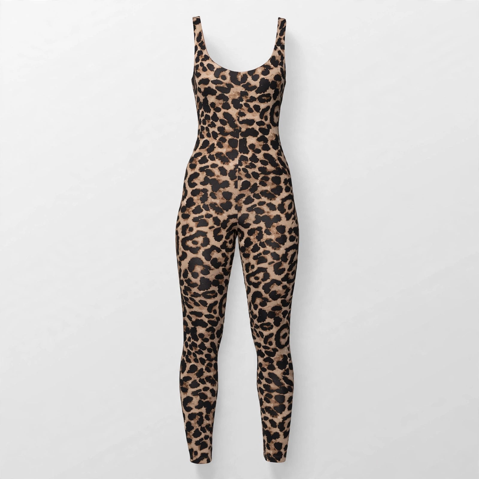 Georgia Calder | Leopard Print Scoop Neck Jumpsuit For Women