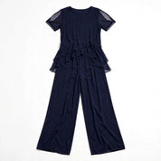 Donatella Sunstone | Navy Layered Top And Trouser Set For Women