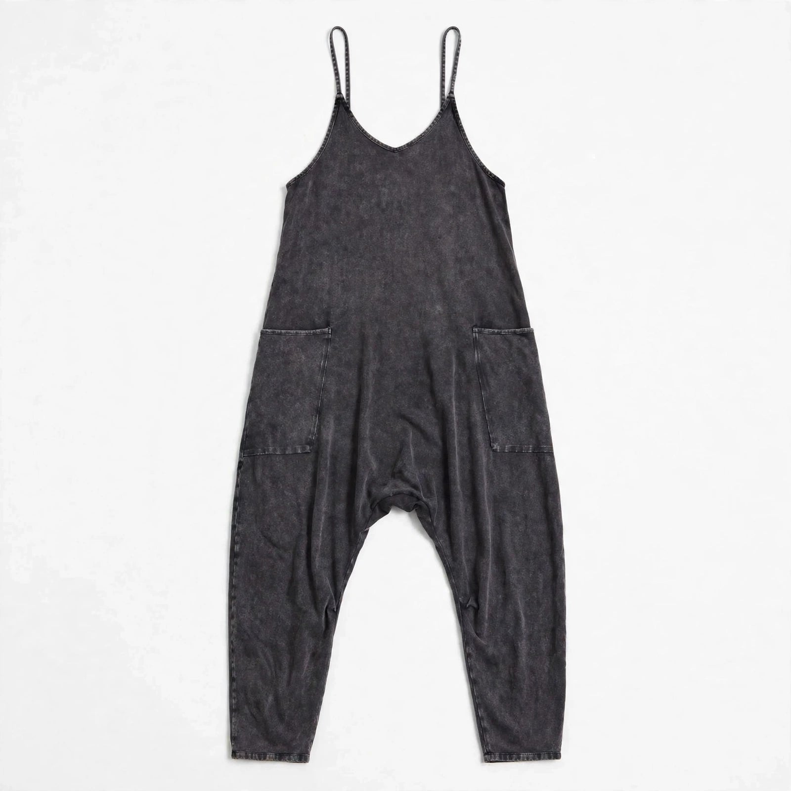 Maude Penwell | Black V-Neck Harem Pocket Jumpsuit For Women