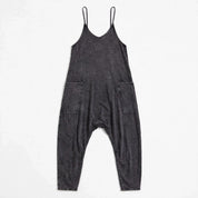 Maude Penwell | Black V-Neck Harem Pocket Jumpsuit For Women