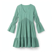 Lorna Kirkbridge | Mint Tiered Bell Sleeve Mini Dress For Women