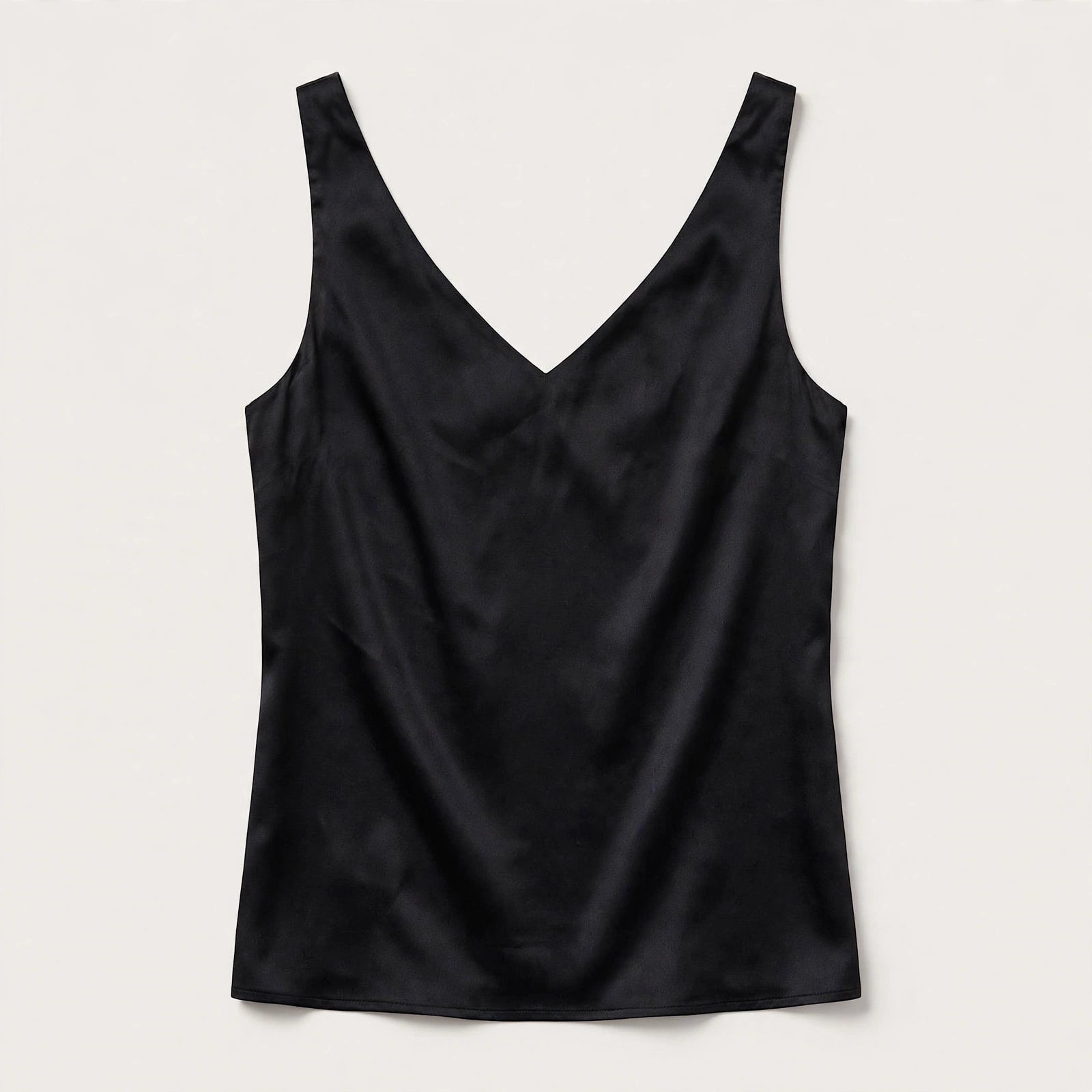 Lucy Harrow | Black Satin V-Neck Cami Top For Women