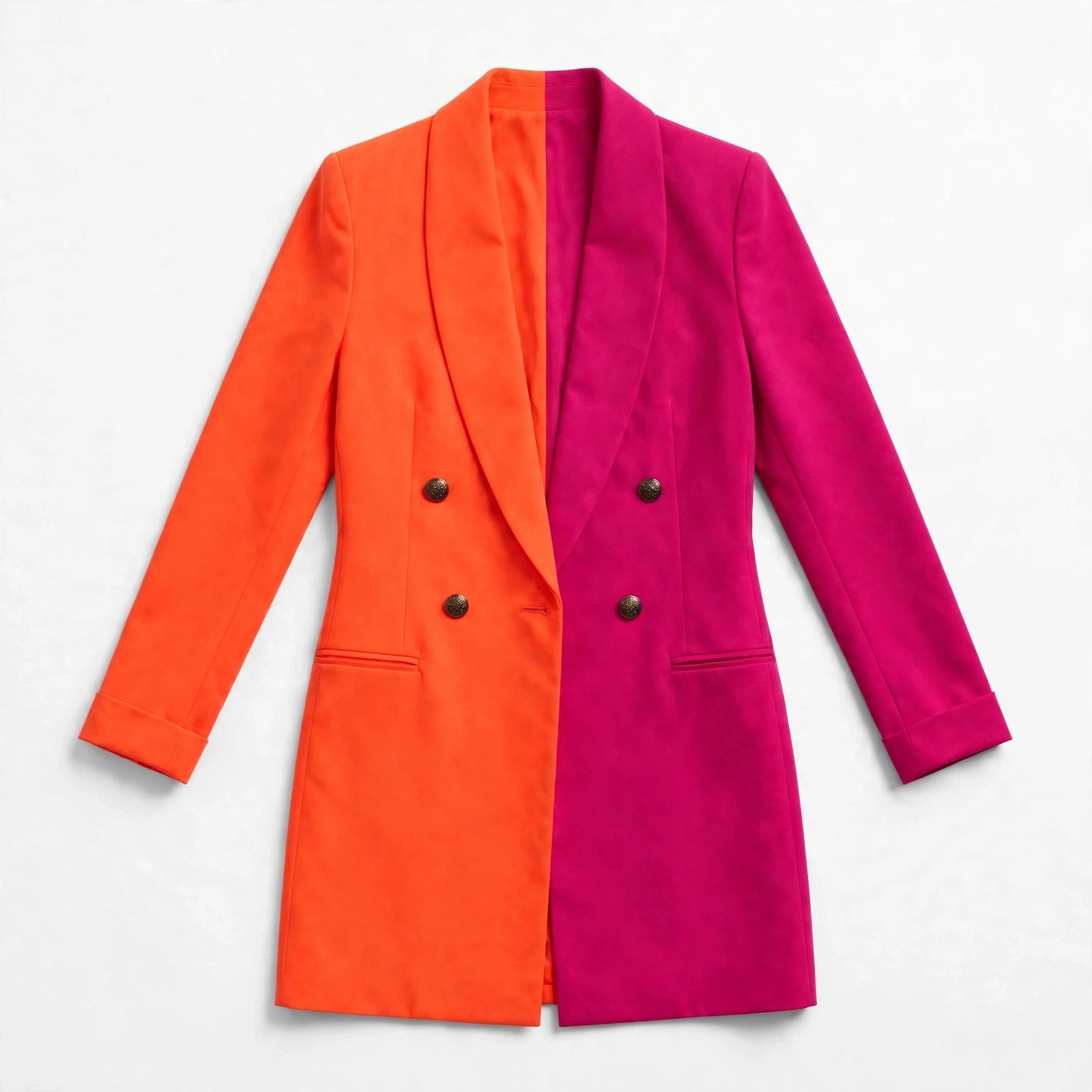 Carys Stanley | Orange And Fuchsia Two Tone Blazer Dress For Women