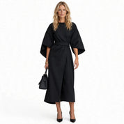 Adriana Henford | Black Batwing Sleeve Long Dress For Women