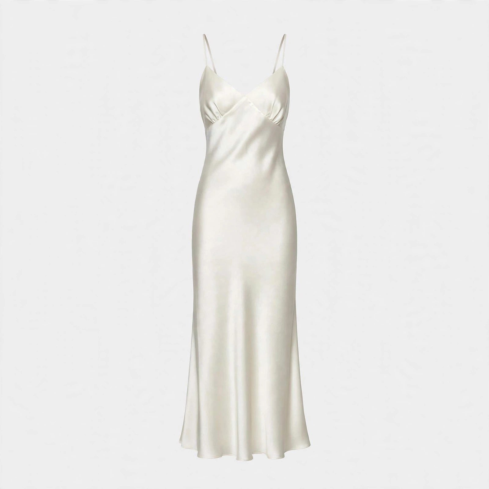 Keturah Glenwood | Ivory Satin Slip Midi Dress For Women