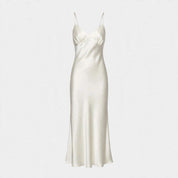Keturah Glenwood | Ivory Satin Slip Midi Dress For Women