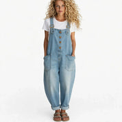 Eleonora Northwell | Light Blue Baggy Denim Overalls For Women