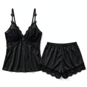 Annalisa Quarhurst | Silky Lace Cami & Shorts Pyjama Set For Women