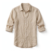 Nicola Saxcroft | Crinkle Linen-Look Long Sleeve Beach Shirt For Men