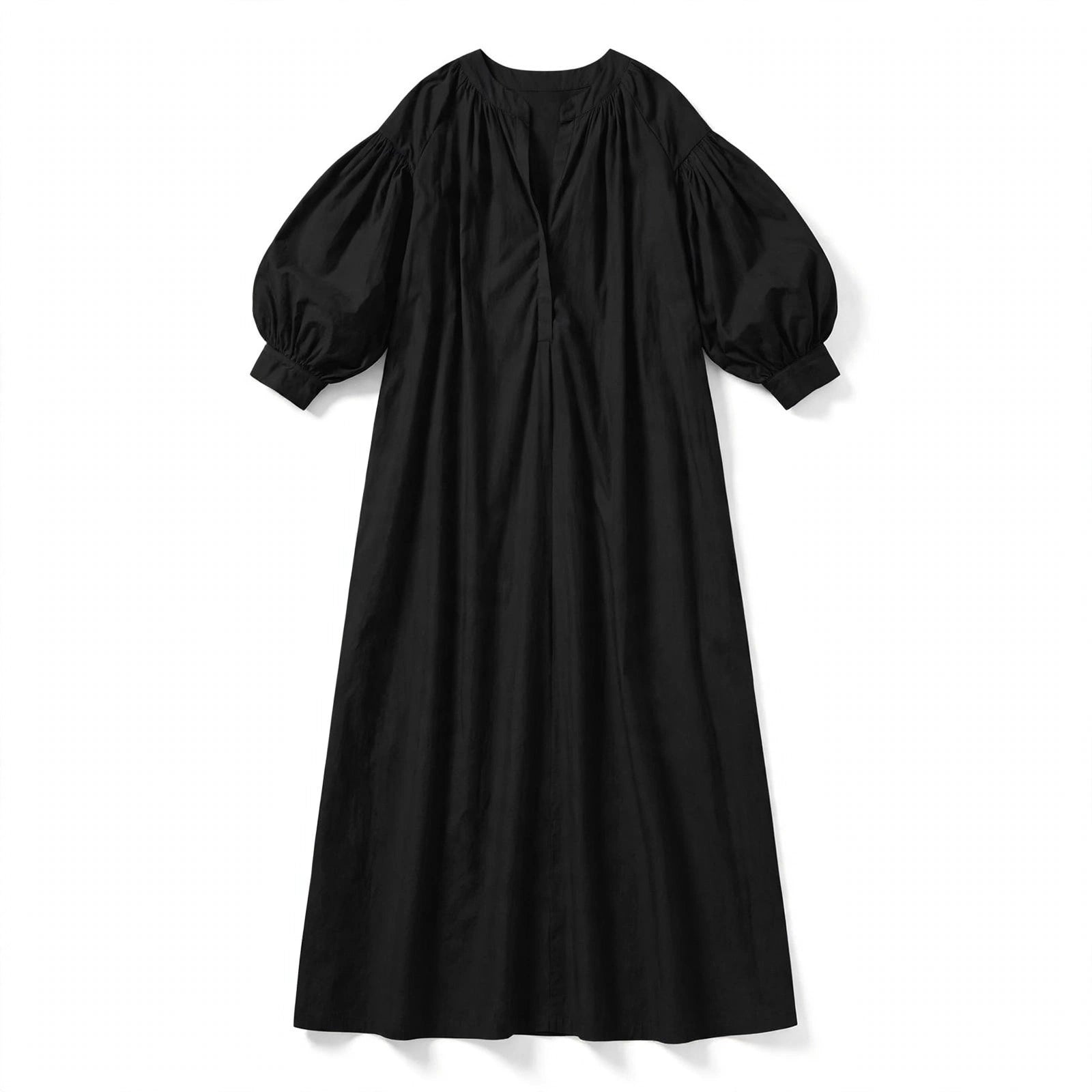 Caterina Brambury | Linen-Look Balloon Sleeve Kaftan Dress For Women
