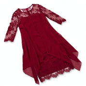 Michela Quarbrook | Lace Yoke Layered Chiffon Midi Dress For Women