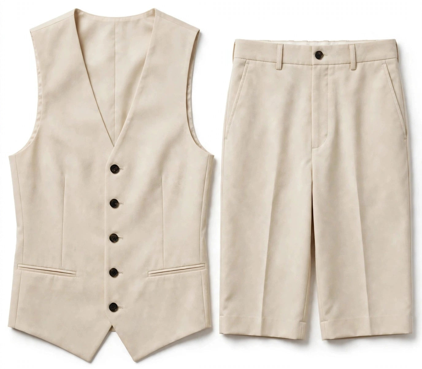 Martina Levshaw | V-Neck Waistcoat & Shorts Set For Women