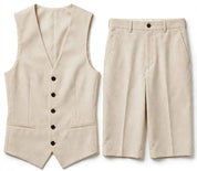 Martina Levshaw | V-Neck Waistcoat & Shorts Set For Women