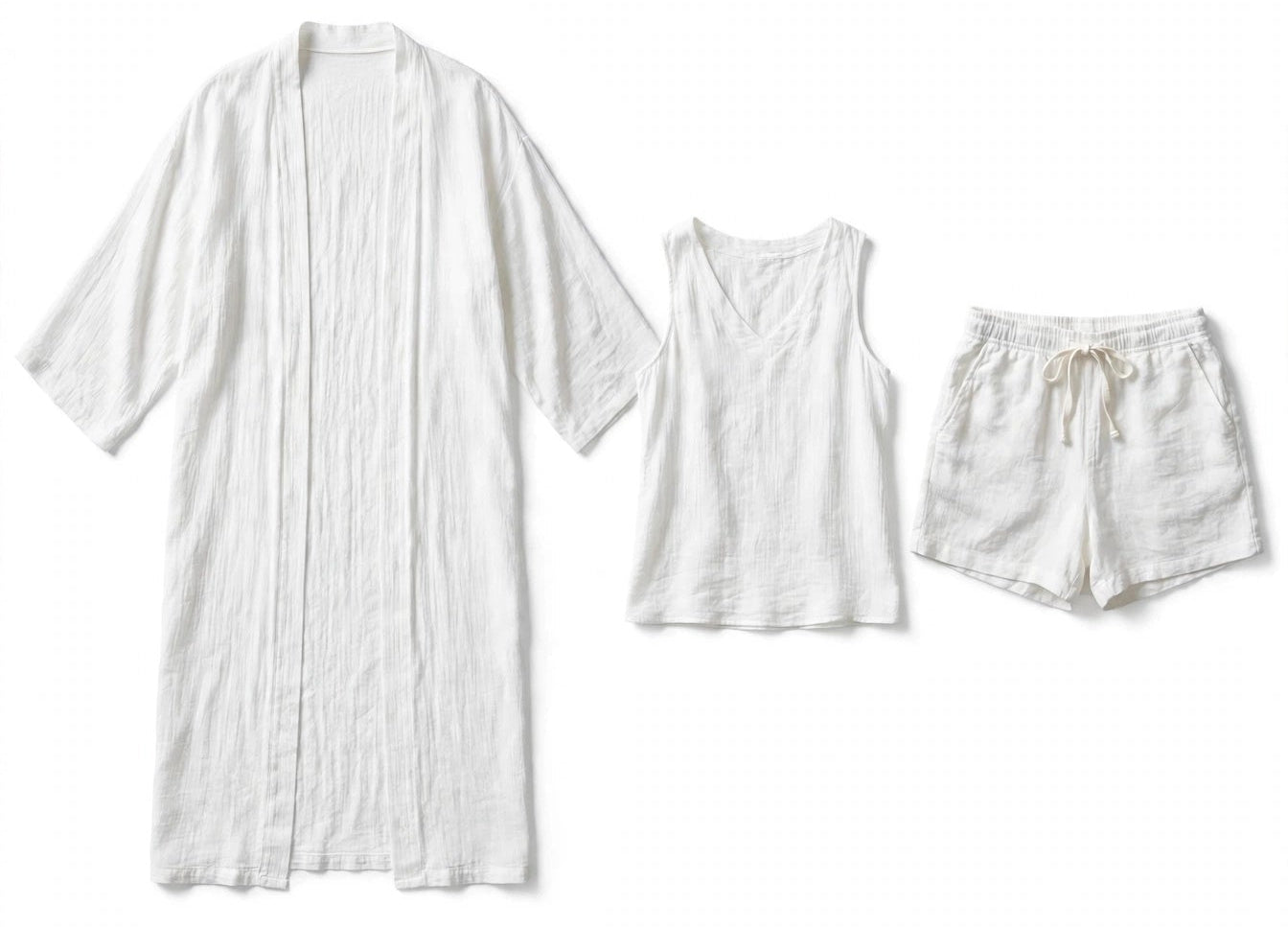 Sara Kelcroft | Linen-Look Kimono Three-Piece Set For Women