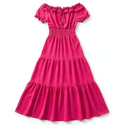 Matilde Malmere | Off-Shoulder Shirred Tiered Maxi Dress For Women