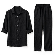 Vilma Fenshaw | Linen-Look Zip Top And Trousers Set For Women