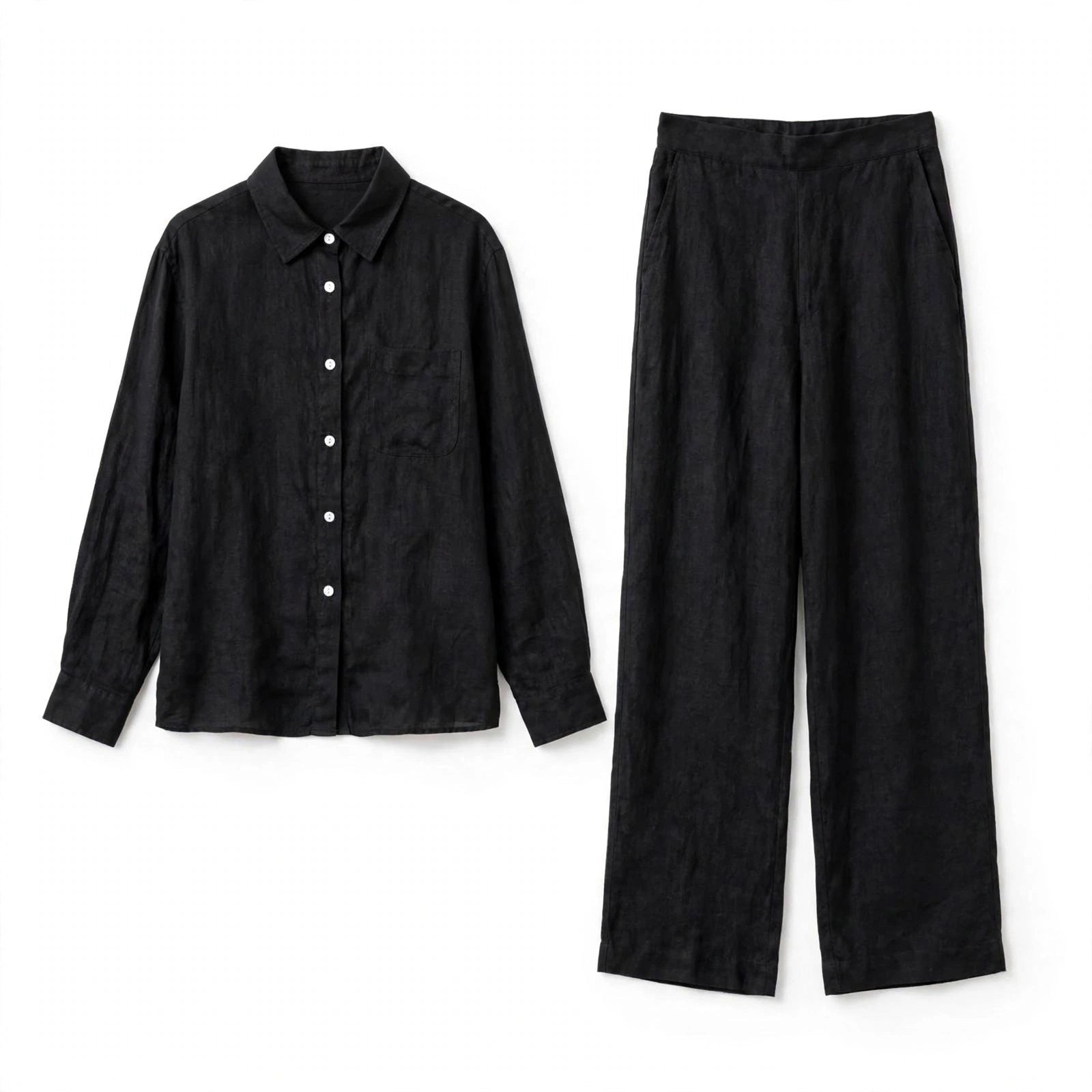 Valerio Gilgate | Linen-Look Shirt And Trousers Set For Men