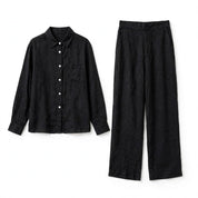 Valerio Gilgate | Linen-Look Shirt And Trousers Set For Men