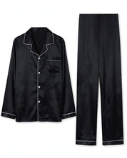 Tommaso Belcombe | Satin-Look Piped Long Sleeve Pyjama Set For Men